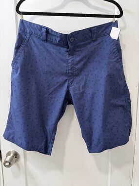 Men’s Mountain Club Blue Board Shorts – Flat Front Lightweight Hybrid Casual